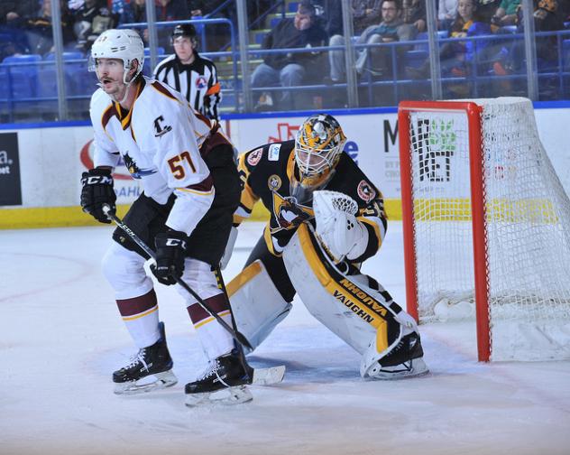 Cleveland Monsters left wing Paul Bittner vs. the Wilkes-Barre/Scranton Penguins