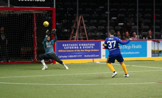 Ontario Fury goaltender Chris Toth makes a save