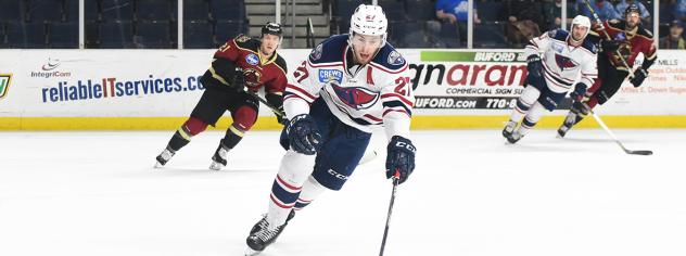 South Carolina Stingrays forward Tim Harrison skates against the Atlanta Gladiators