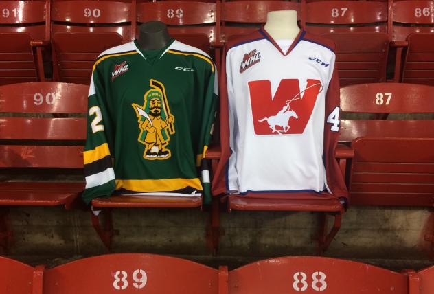 Prince Albert Raiders and Calgary Wranglers (Hitmen) throwback jerseys