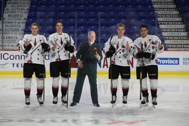 Vancouver Giants in their Don Cherry themed jerseys
