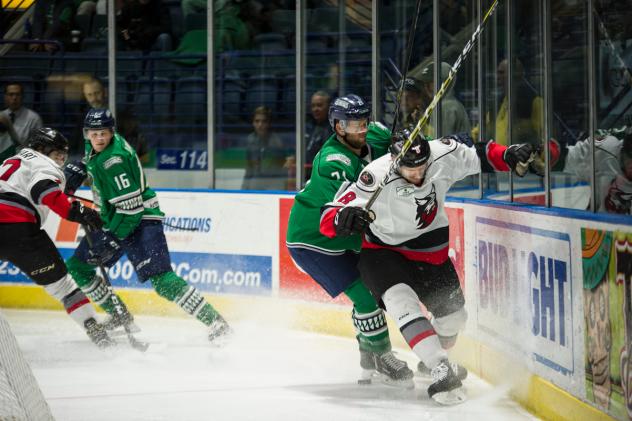 Florida Everblades battle the Adirondack Thunder