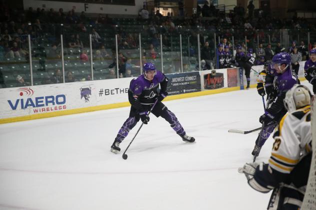 Tri-City Storm looks for an opening against the Green Bay Gamblers