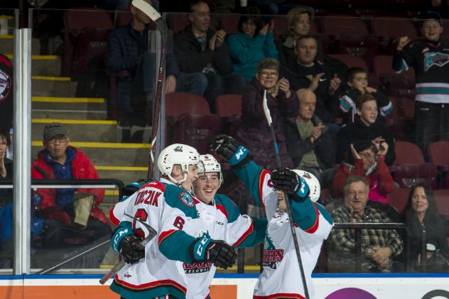 Kelowna Rockets celebrate a goal