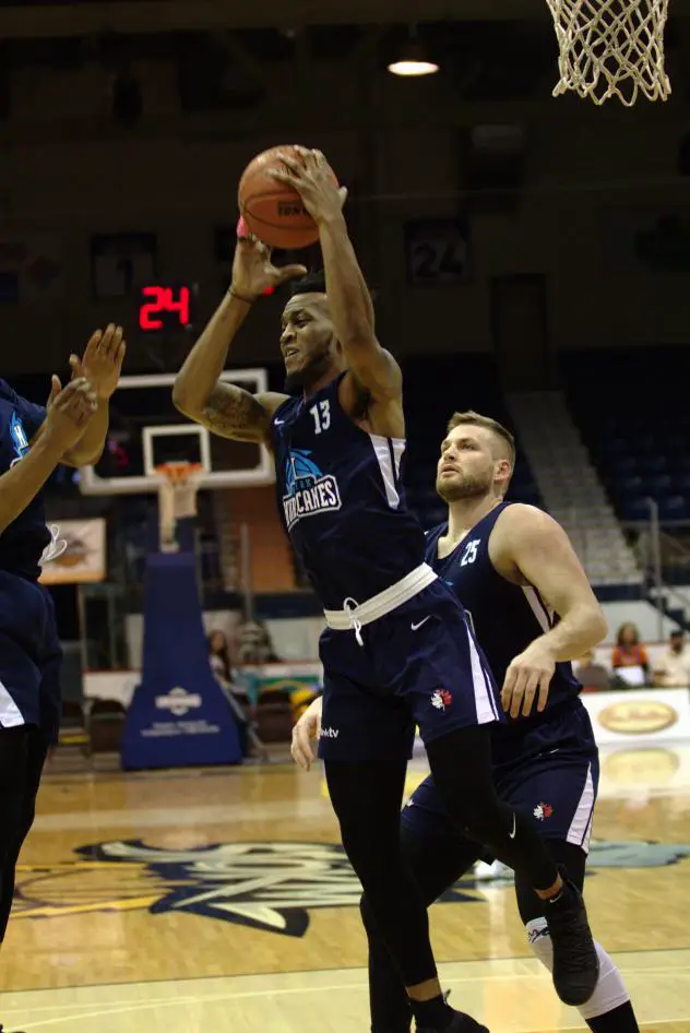 Halifax Hurricanes guard Joel Kindred grabs a rebound