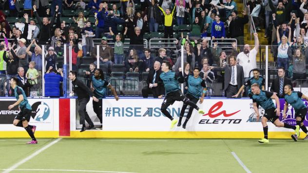 St. Louis Ambush rush onto the field