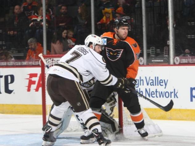 Lehigh Valley Phantoms against the Hershey Bears