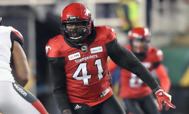 Calgary Stampeders defensive lineman Cordarro Law