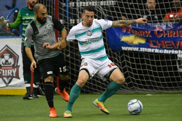 Ontario Fury defender Thiago Goncalves (right)