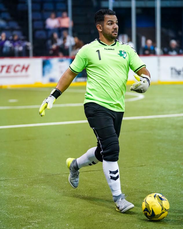 Dallas Sidekicks goalkeeper Juan Gamboa