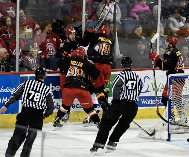 Allen Americans celebrate a goal