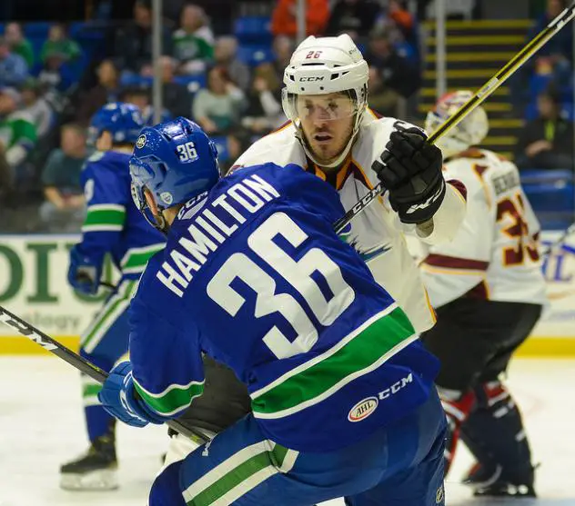 Cleveland Monsters battle the Utica Comets