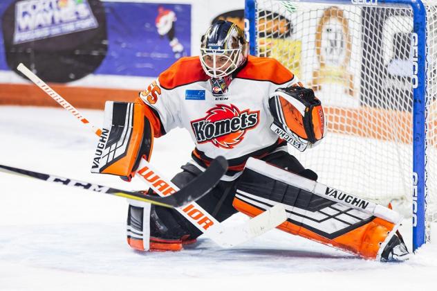 Goaltender Lukas Hafner with the Fort Wayne Komets