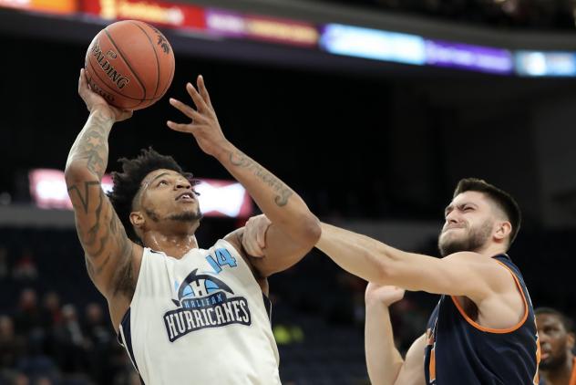 Halifax Hurricanes forward Jordan Washington shoots against the Island Storm