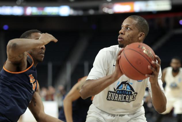 Halifax Hurricanes forward Mike Poole against the Island Storm