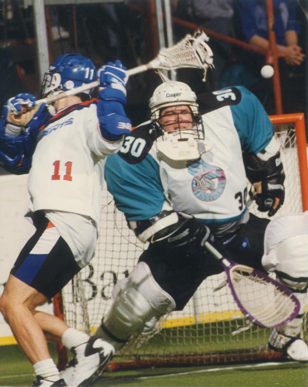 Rochester Knighthawks goalie Steve Dietrich