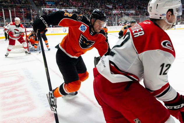 Lehigh Valley Phantoms in action against the Charlotte Checkers