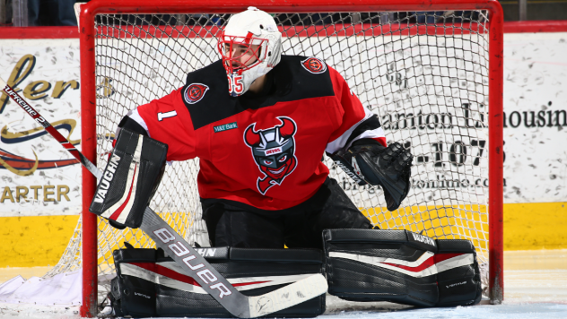 Binghamton Devils goaltender Evan Cormier