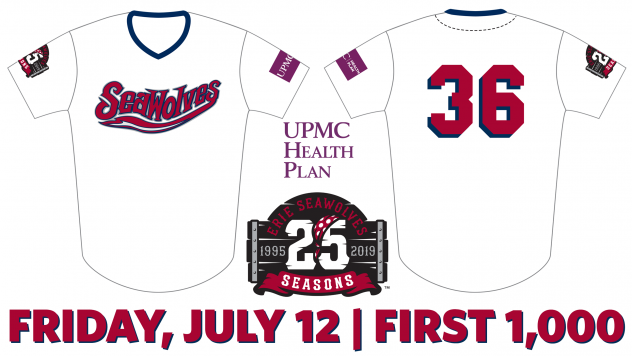 Erie SeaWolves 25 Seasons Angels shirt giveaway