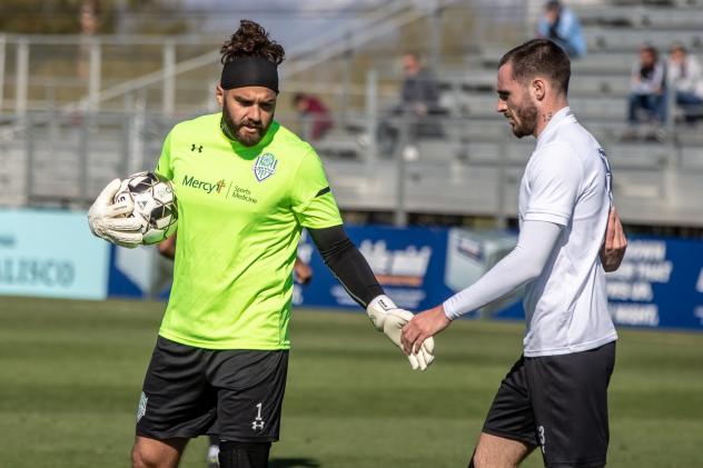 Cody Laurendi and Nicolas Taravel of OKC Energy FC in preseason action