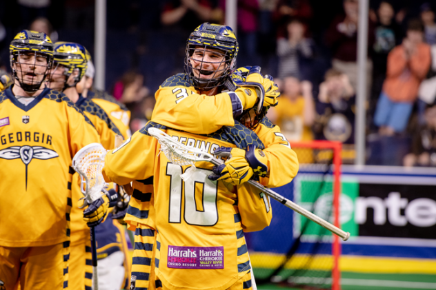 Georgia Swarm celebrate a goal