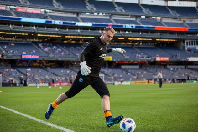 Goalkeeper Jeff Caldwell with New York City FC