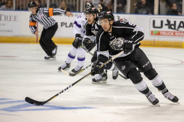 Forward Sam Kurker with the Manchester Monarchs