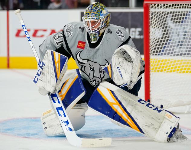 Goaltender Jordan Binnington with the San Antonio Rampage