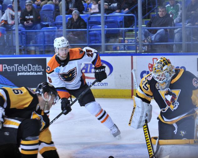 Lehigh Valley Phantoms center Pascal Laberge vs. the Wilkes-Barre/Scranton Penguins