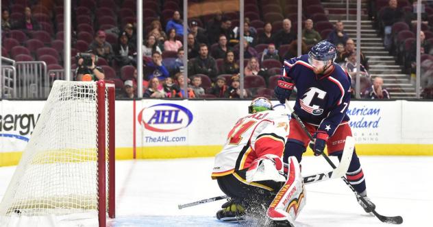 Nick Moutrey of the Cleveland Monsters (right) was one of Florida's acquisitions on Thursday