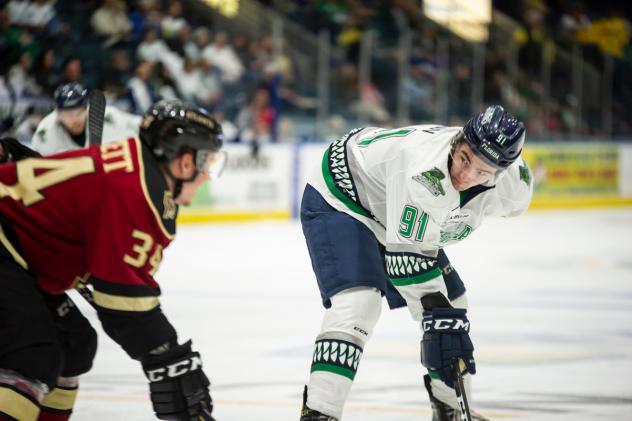 Florida Everblades forward Patrick Bajkov vs. the Atlanta Gladiators