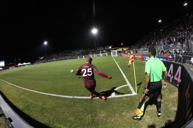 Sacramento Republic FC midfielder Ray Saari with the corner against Real Monarchs SLC