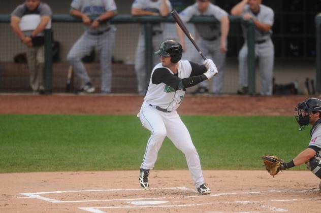 Jesse Winker batting for the Dayton Dragons