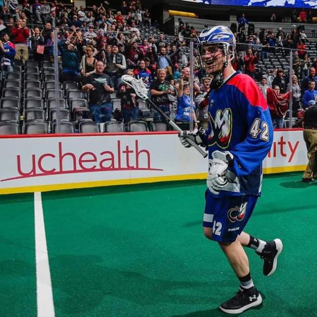 Rowan Kelly with the Colorado Mammoth