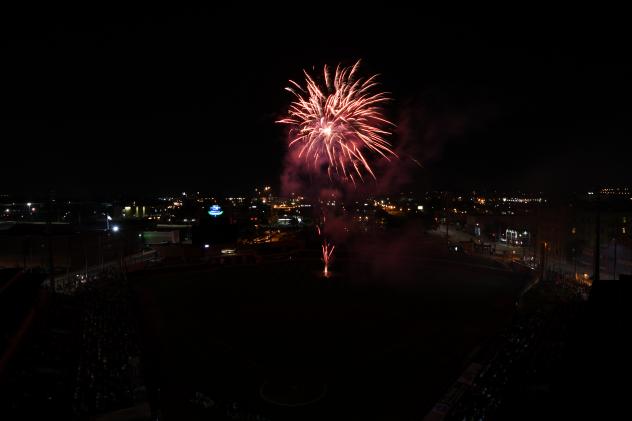 Fireworks over Fifth Third Field, home of the Dayton Dragons