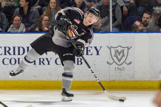 Tristen Nielsen of the Vancouver Giants against the Seattle Thunderbirds