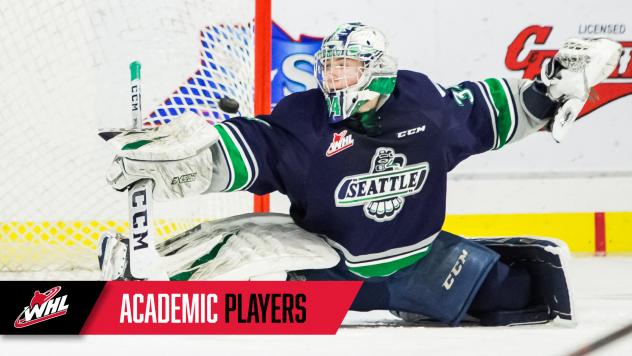 Seattle Thunderbirds goaltender Cole Schwebius