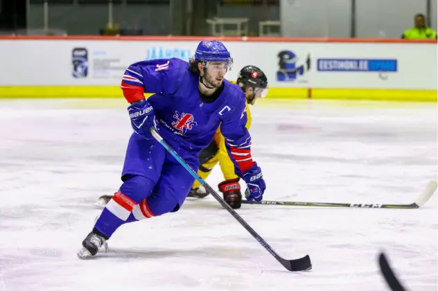 Peterborough Petes forward Liam Kirk with Ice Hockey UK