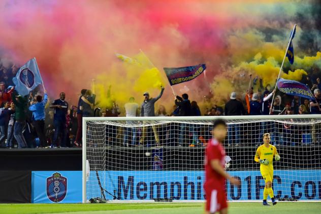 Memphis 901 FC fans unleash the smoke