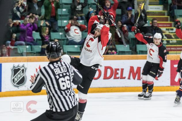 Prince George Cougars celebrate a goal