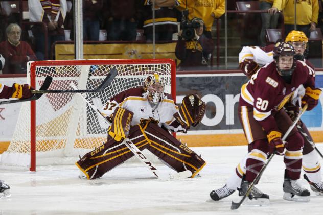 Goaltender Eric Schierhorn with the University of Minnesota