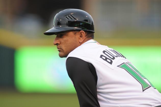 Luis Bolivar with the Dayton Dragons