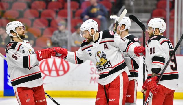 Grand Rapids Griffins celebrate a goal