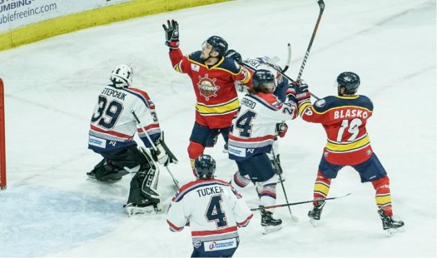 Evansville Thunderbolts clash with the Peoria Rivermen