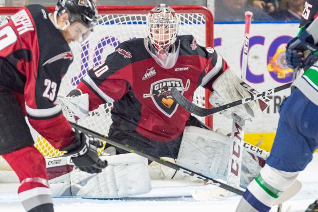 Vancouver Giants goaltender David Tendeck vs. the Seattle Thunderbirds