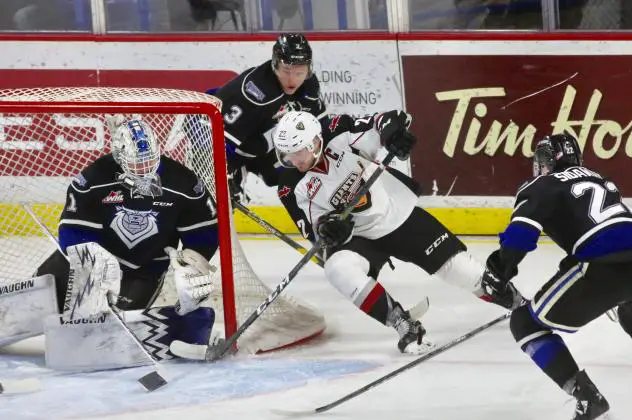 Vancouver Giants right wing Jared Dmitriw vs. the Victoria Royals