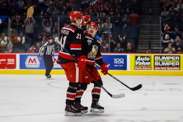Grand Rapids Griffins exchange congratulations