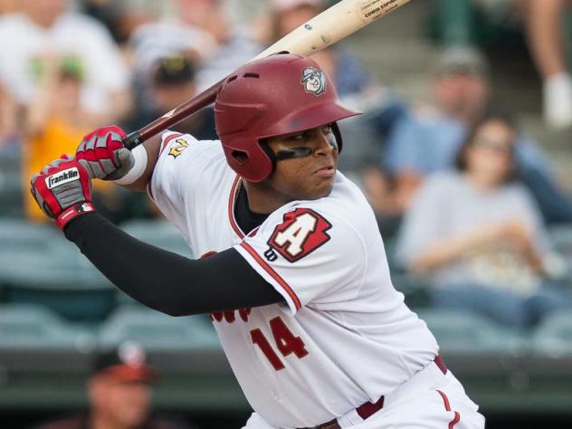 First baseman Edwin Espinal with the Altoona Curve