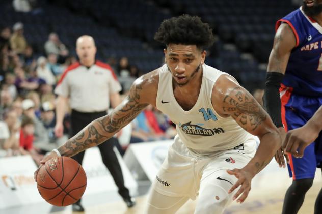 Halifax Hurricanes forward Jordan Washington vs. the Cape Breton Highlanders