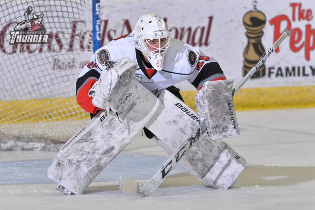 Goaltender Logan Thompson with the Adirondack Thunder